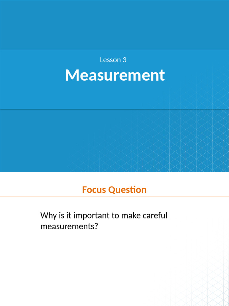CA Lesson 3 Measurement | PDF