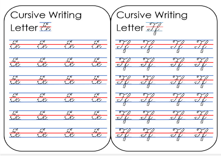 Letter E and F Cursive | PDF