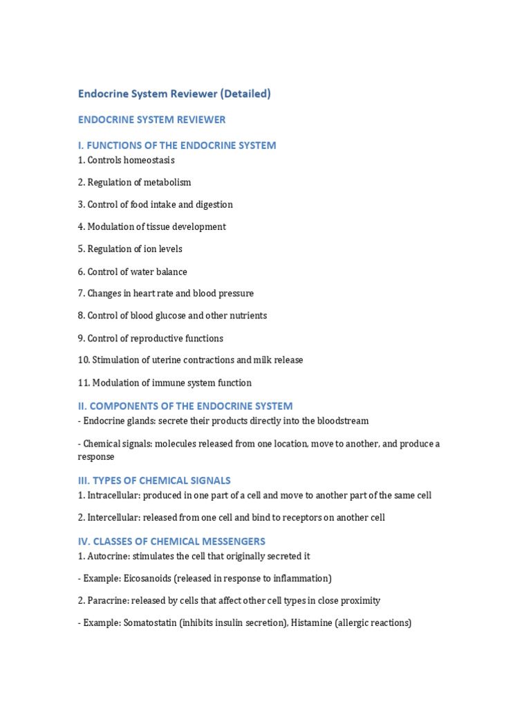 Endocrine System Functions & Hormones Guide | PDF | Hormone | Endocrine ...