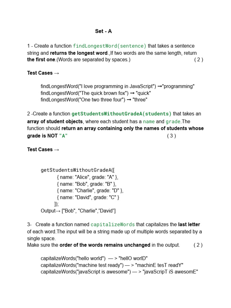 JavaScript Functions for Word Manipulation | PDF