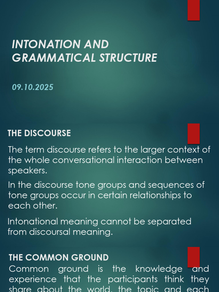 Intonation and Discourse Analysis Guide | PDF | Tone (Linguistics ...