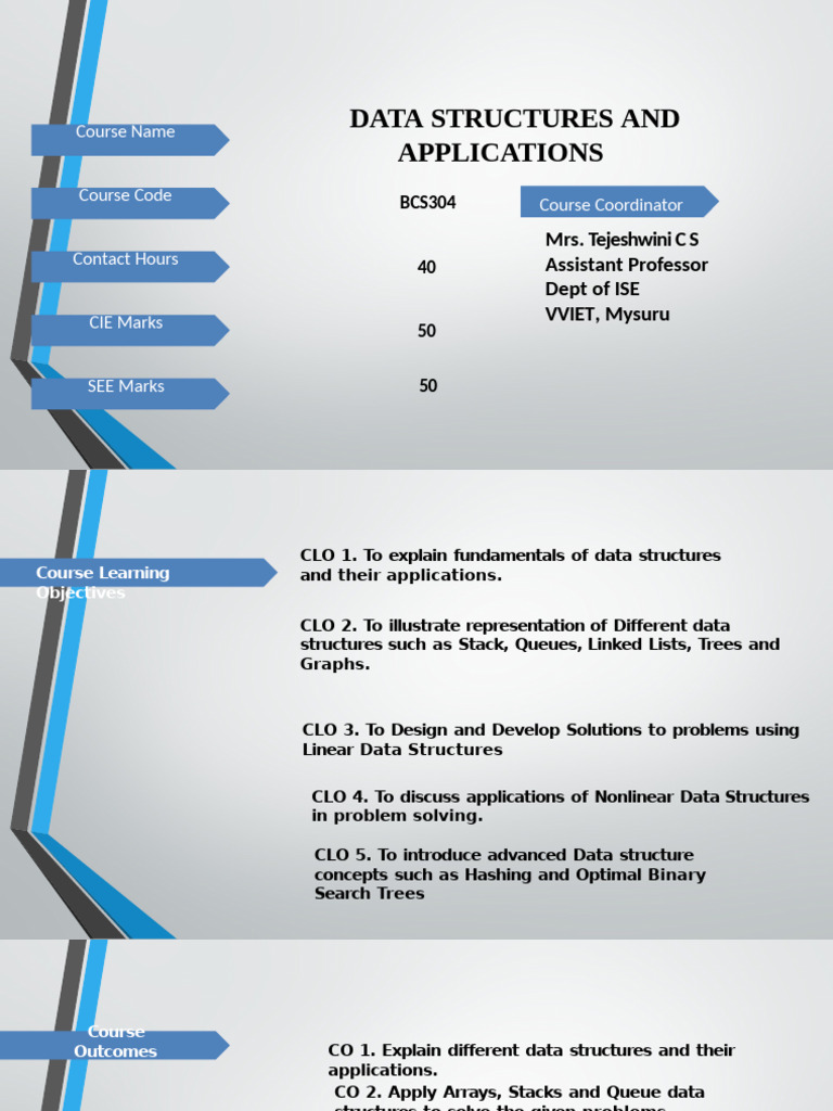 Data Structures Course Overview BCS304 | PDF | Pointer (Computer ...