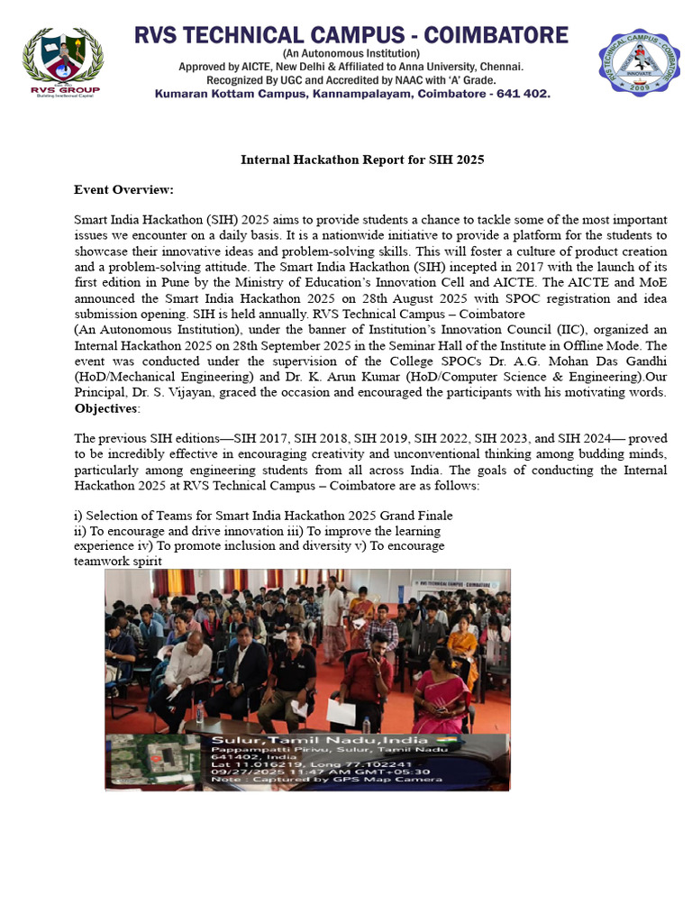 REPORT On Internal Hackathon2025 | PDF | Agriculture | Automation