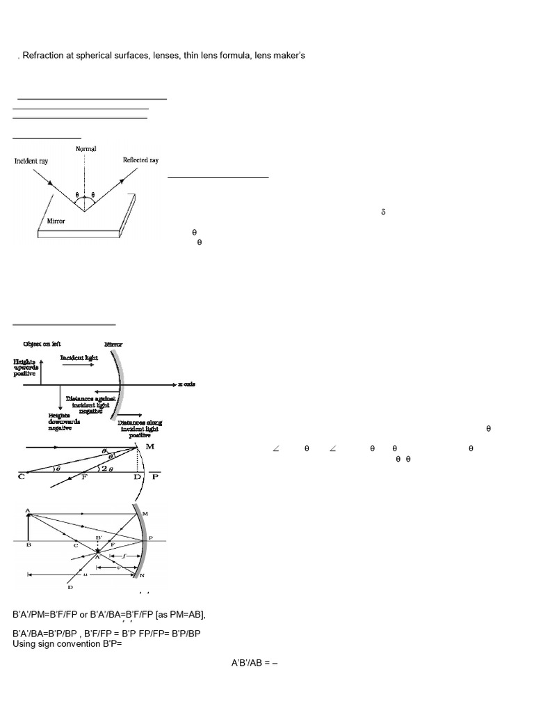 Comprehensive Guide to Ray Optics | PDF | Refraction | Optics