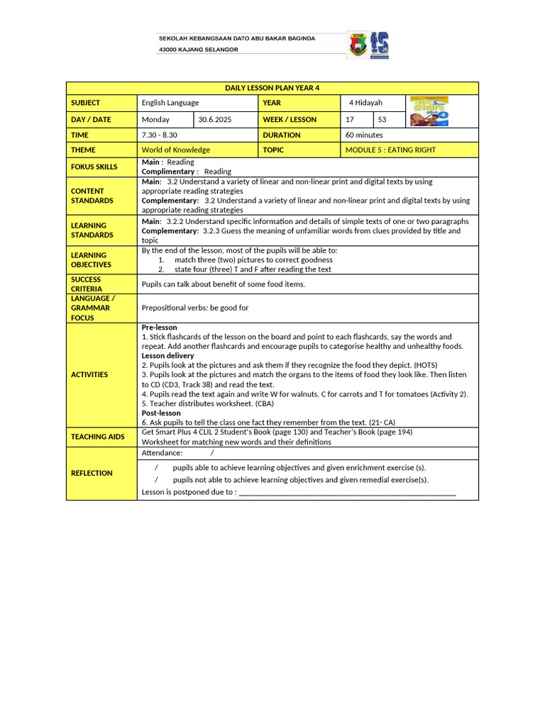 Year 4 & 6 English Lesson Plans | PDF | Lesson Plan | Subject (Grammar)