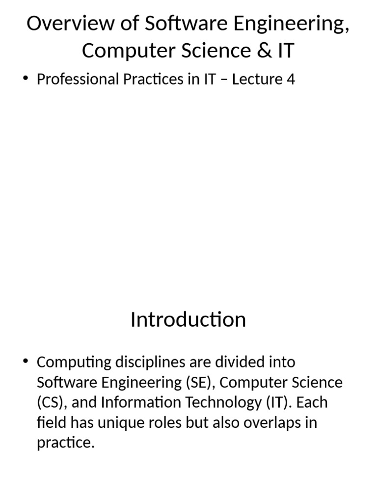 Software Engineering, CS & IT Overview | PDF