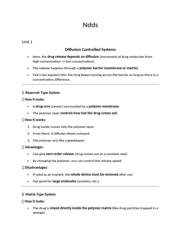 Drug Release Mechanisms Explained | PDF | Polymers | Osmosis