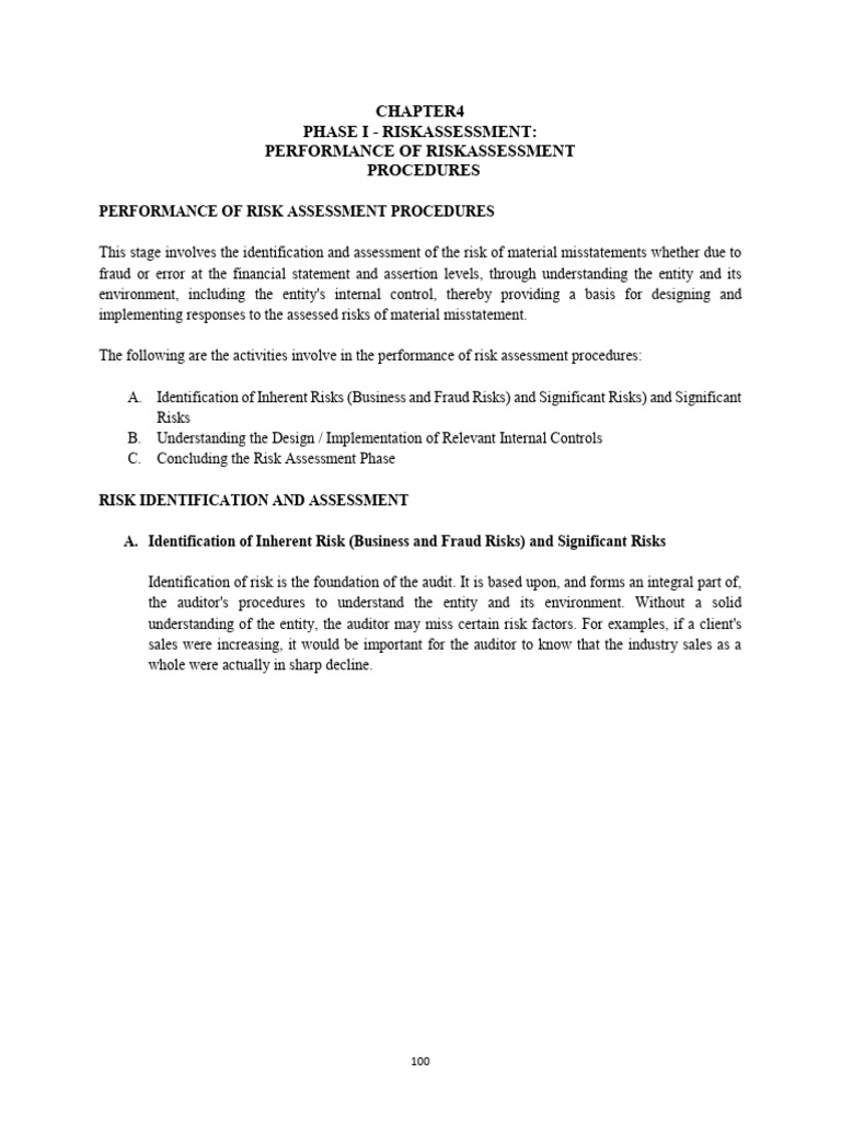 Risk Assessment Procedures in Auditing | PDF | Audit | Internal Control