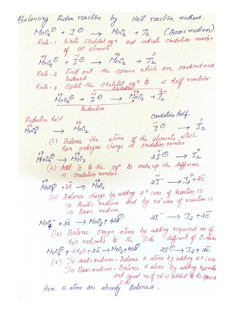 Half Reaction Method | PDF