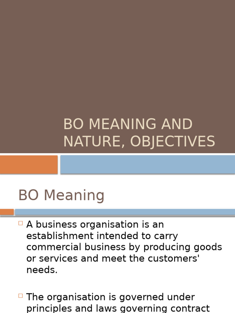 1 BO Meaning and Nature, Objectives | PDF | Employment | Business