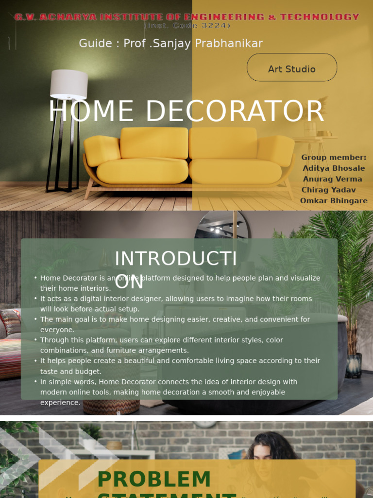 Home Decorator: Virtual Interior Design Tool | PDF | 3 D Computer ...