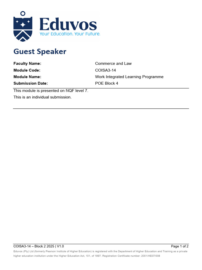 COISA3 - Guest Speaker Template | PDF