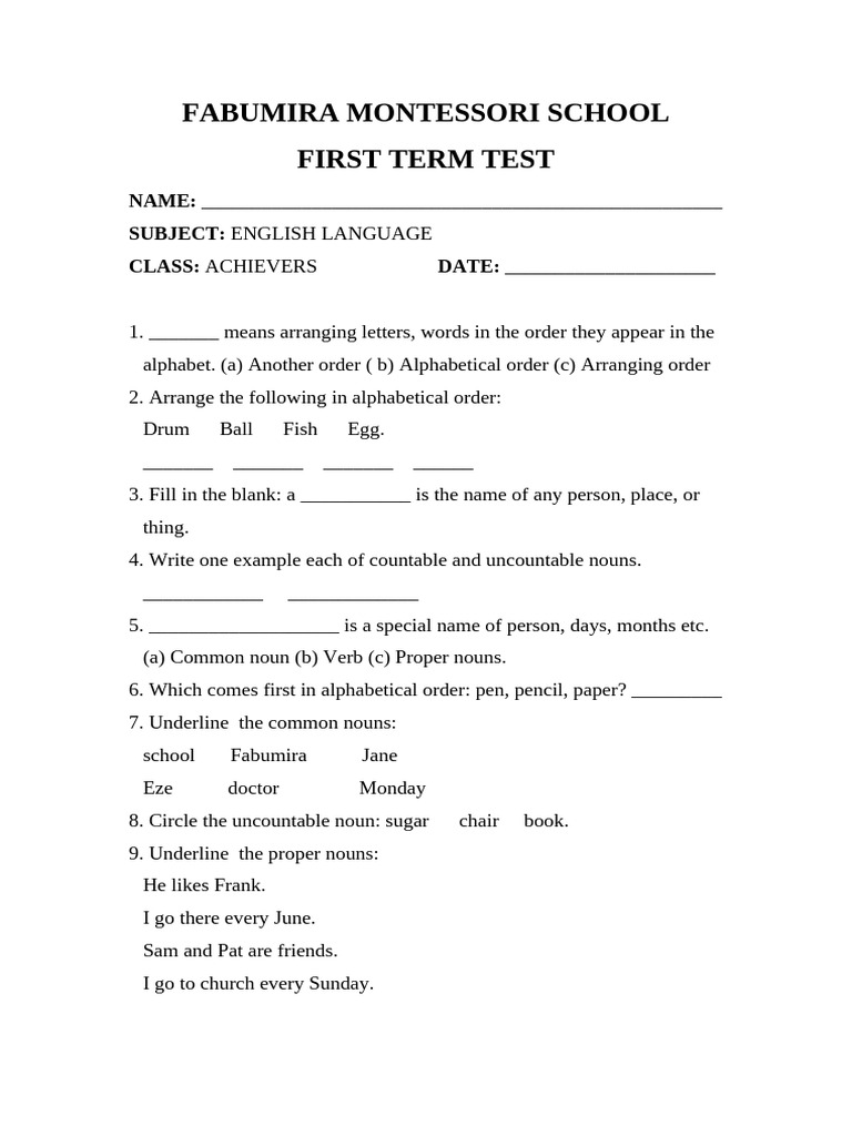 Achievers Test Questions | PDF | Lion | Noun