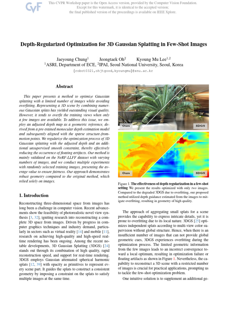 Depth-Regularized 3D Gaussian Splatting | PDF | Computer Graphics ...