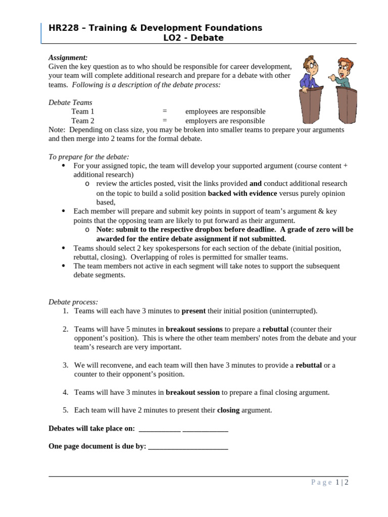 Debate Structure for Career Development | PDF