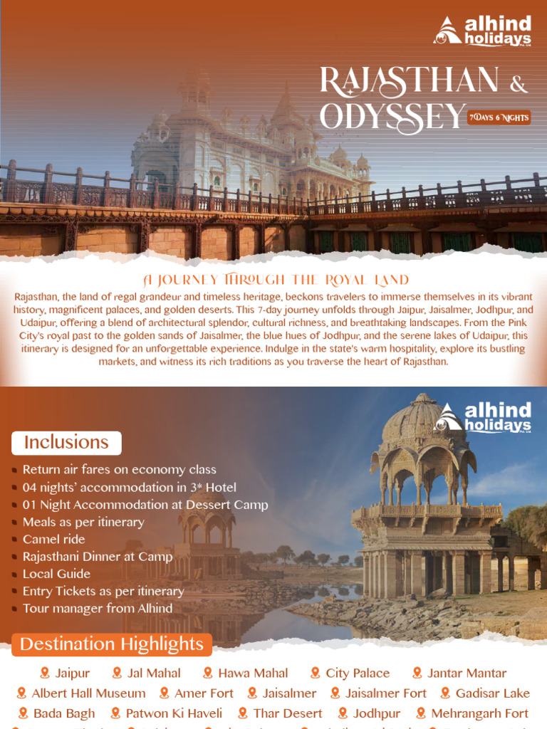 7-Day Rajasthan Heritage Tour Itinerary | PDF