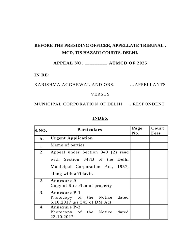 Appeal Against MCD Demolition Order | PDF | Affidavit | Appeal