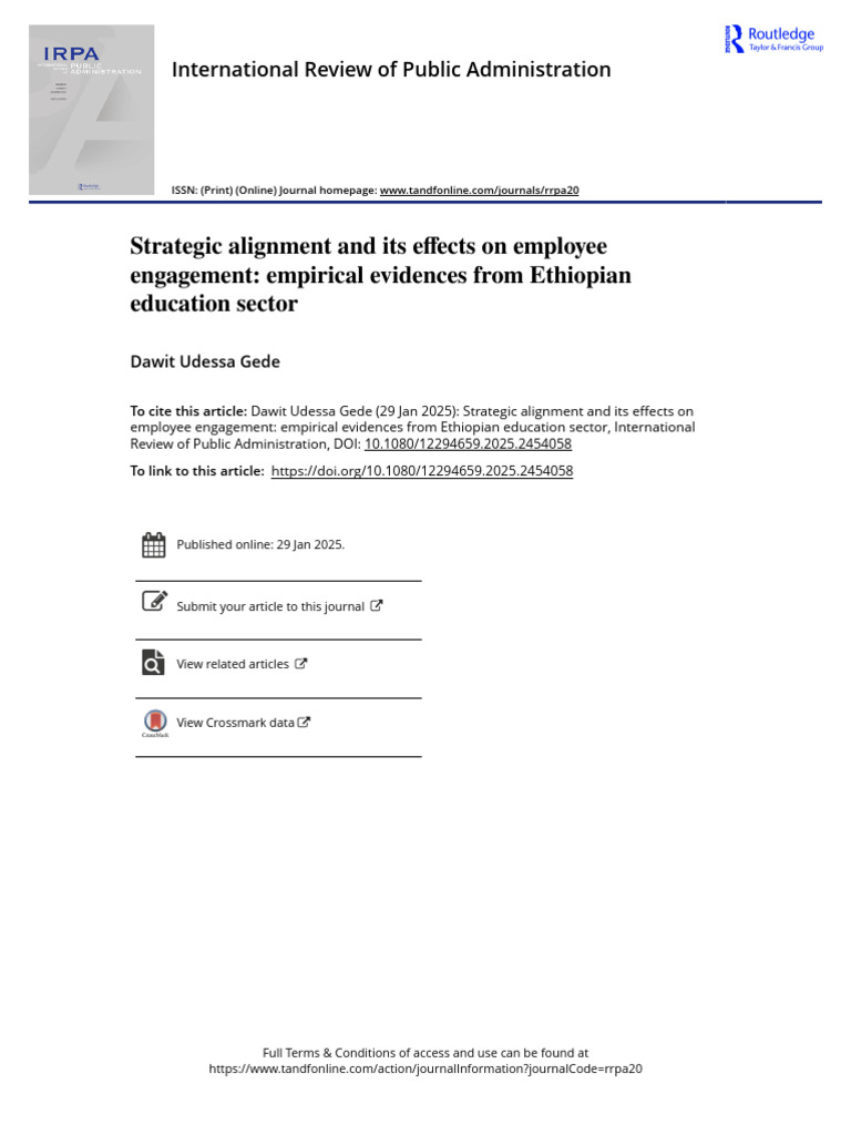 Strategic Alignment & Employee Engagement in Ethiopia | PDF ...
