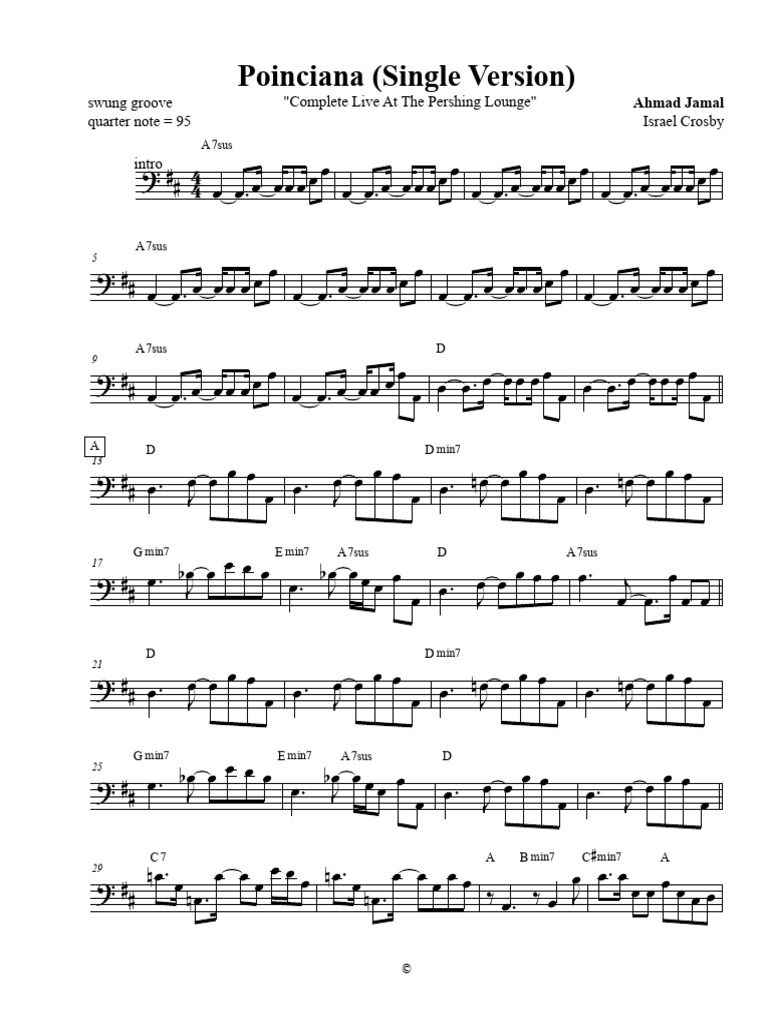 Partition de "Poinciana" pour piano | PDF | Musiciens de jazz américain
