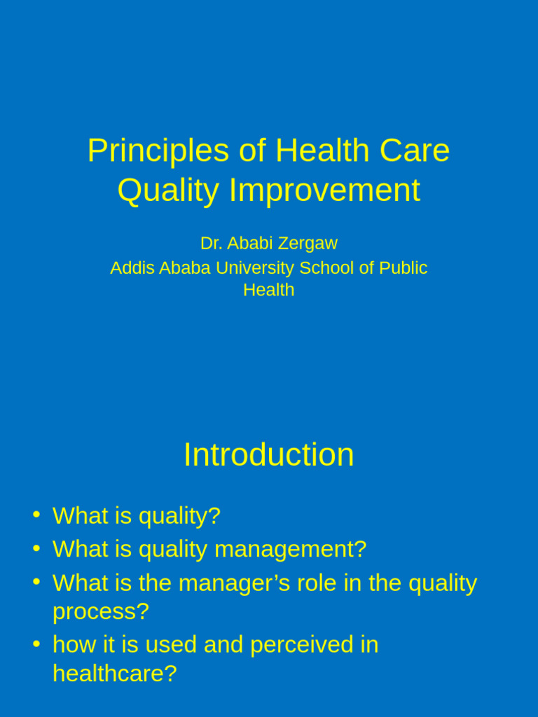 Health Care Quality Improvement Principles | PDF | Six Sigma | Standard ...