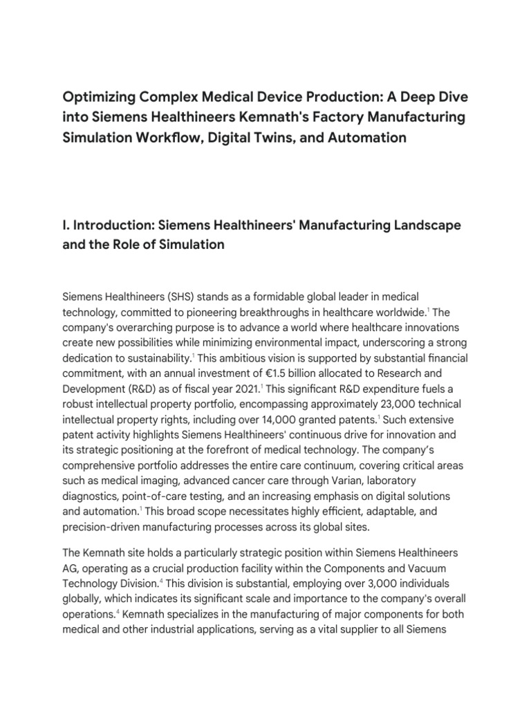 Siemens Healthineers Medical Device Optimization | PDF | Simulation ...