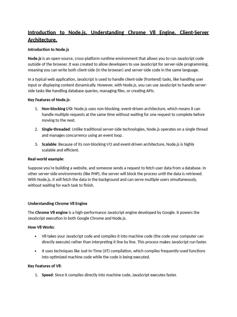 Node.js Overview and Setup Guide | PDF | Client–Server Model | Web ...