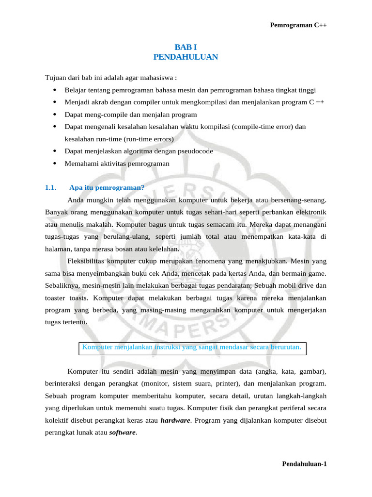 Dasar Pemrograman C++ untuk Pemula | PDF