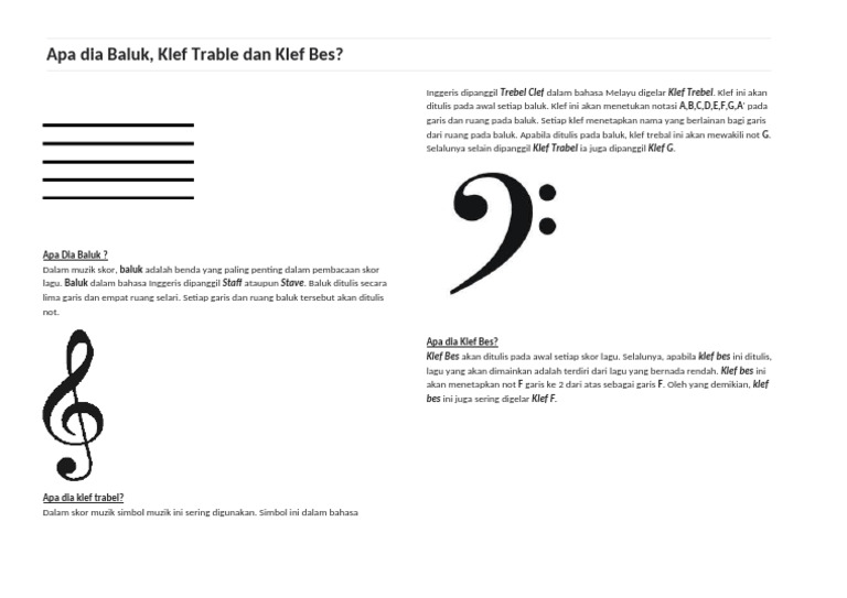 Pengenalan Baluk dan Klef Muzik | PDF