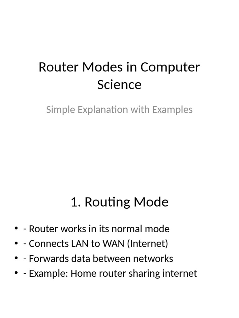 Understanding Router Modes | PDF