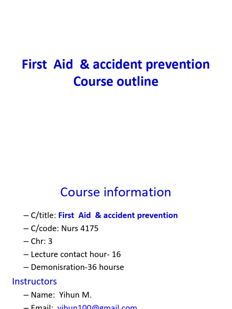 First Aid & Accident Prevention Course | PDF | First Aid | Burn