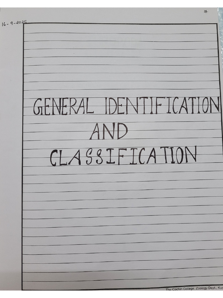 General Identification and Classification-1 | PDF