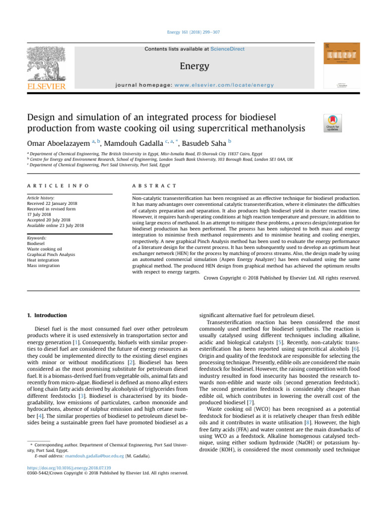 Biodiesel Production from Waste Cooking Oil | PDF | Biodiesel | Catalysis