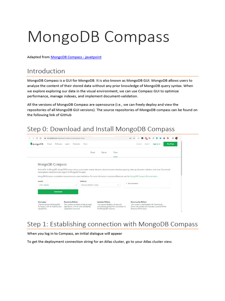5.1 - Managing Databases With Mongo Compass | PDF