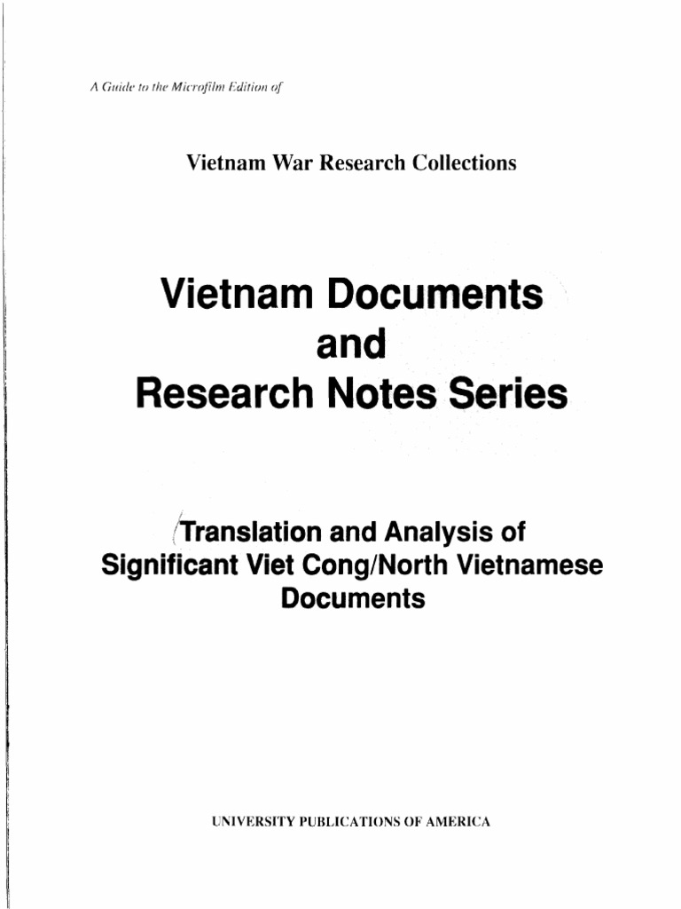 Vietnam War Document Analysis Guide | PDF | Viet Cong | People's Army ...