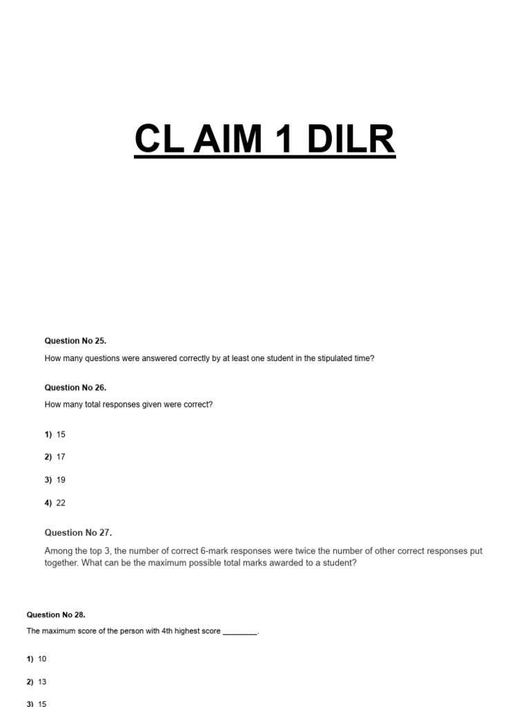 DILR Questions and Answers Guide | PDF | Triangle | Circle