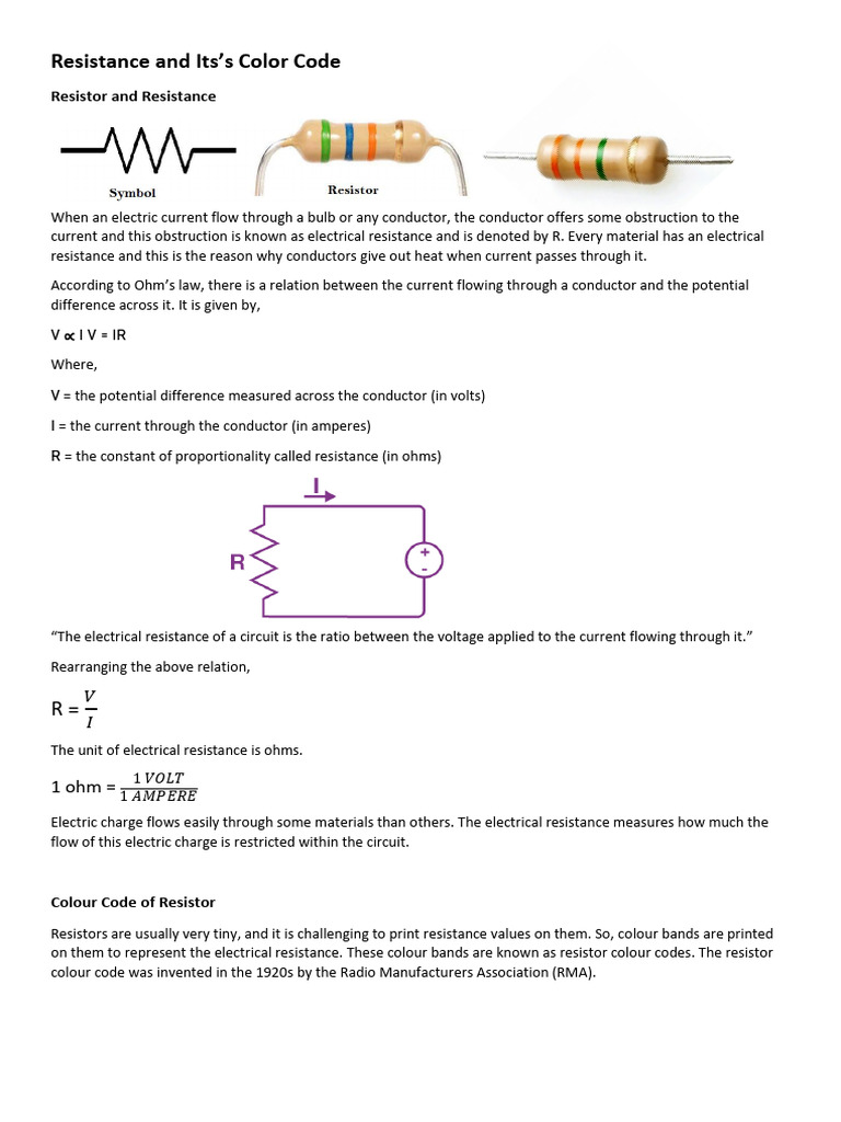 Understanding Resistor Color Codes and Resistance | PDF | Fluorescent ...