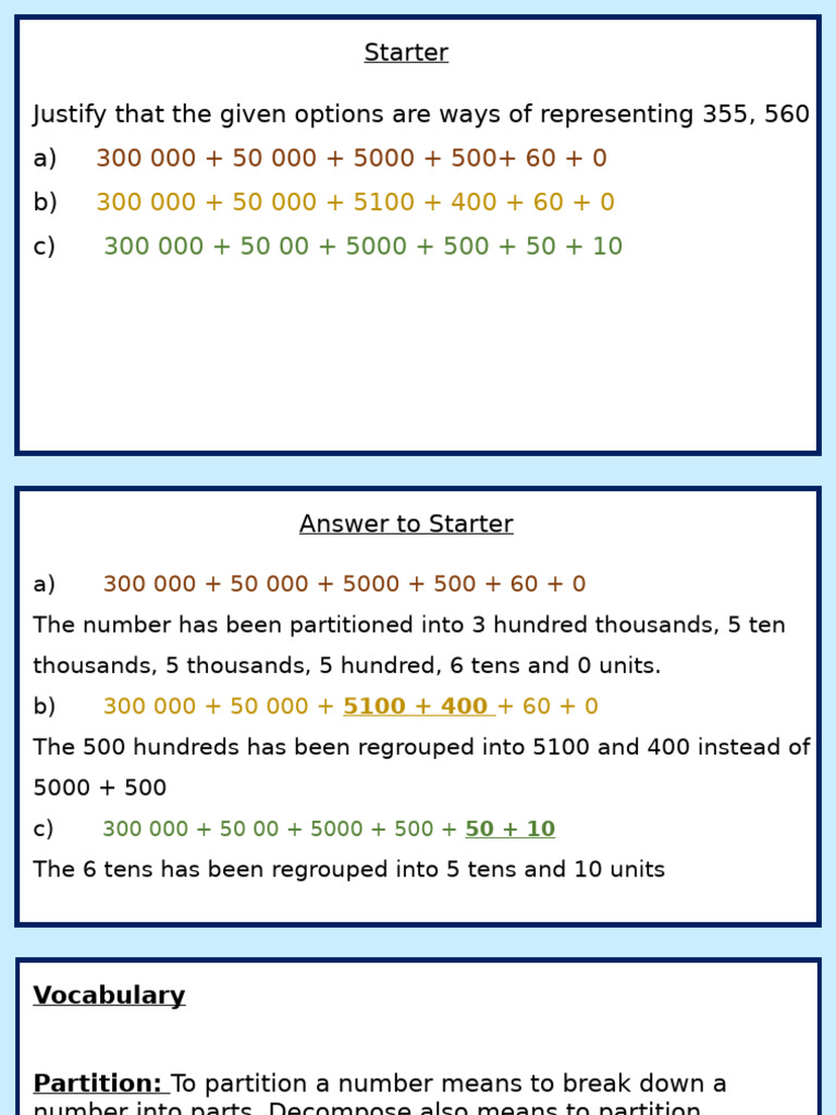 Representing 5-6 Digit Numbers | PDF | Learning Methods | Reading (Process)