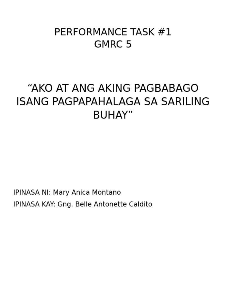 Performance Task GMRC | PDF
