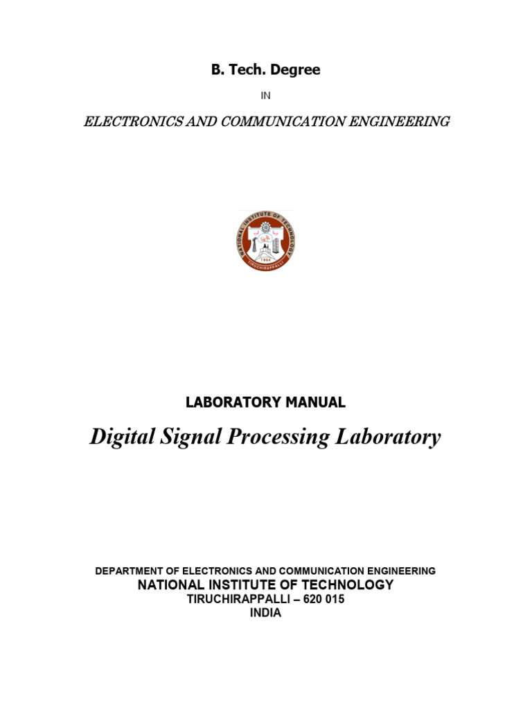 Digital Signal Processing Lab Manual | PDF | Discrete Fourier Transform ...