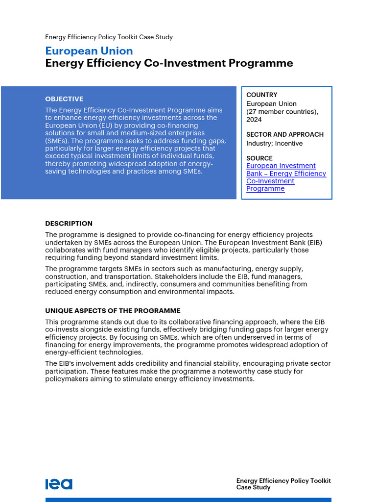 EU Energy Efficiency Co-Investment Program | PDF | Efficient Energy Use ...