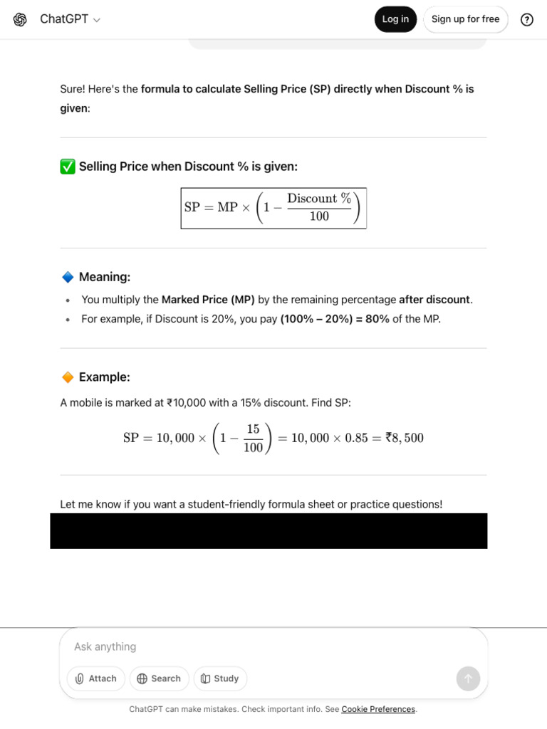 Discount and Selling Price Formulas | PDF