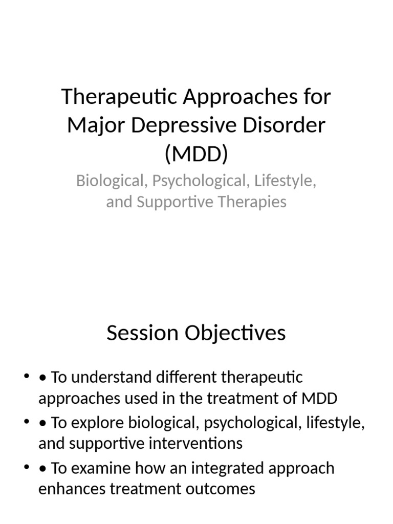 Comprehensive MDD Treatment Approaches | PDF | Major Depressive ...