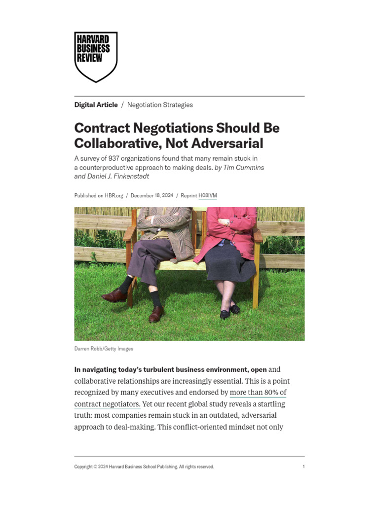 Collaborative Contract Negotiation Strategies | PDF | Negotiation ...