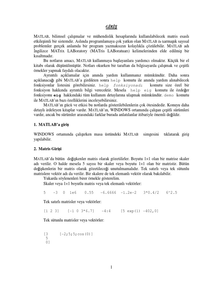 Matlab Ders | PDF