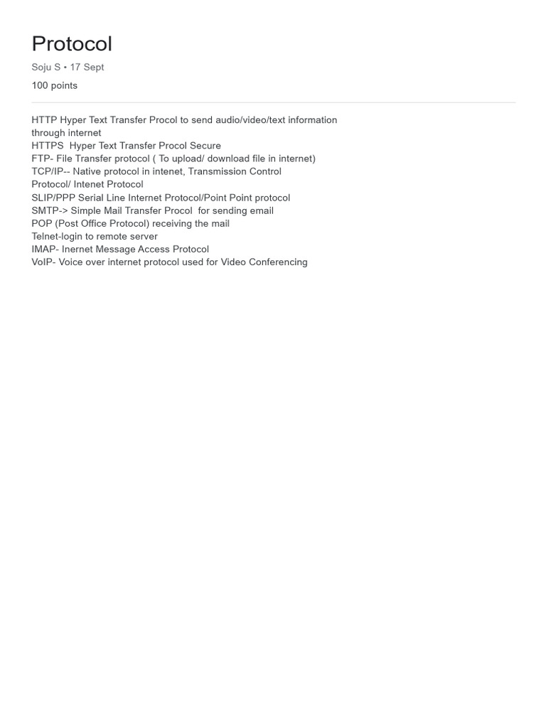 Internet Protocols Overview Guide | PDF