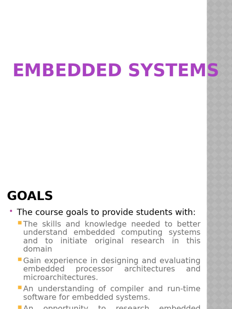 Embedded Systems Course Overview | PDF | Microcontroller | Embedded System