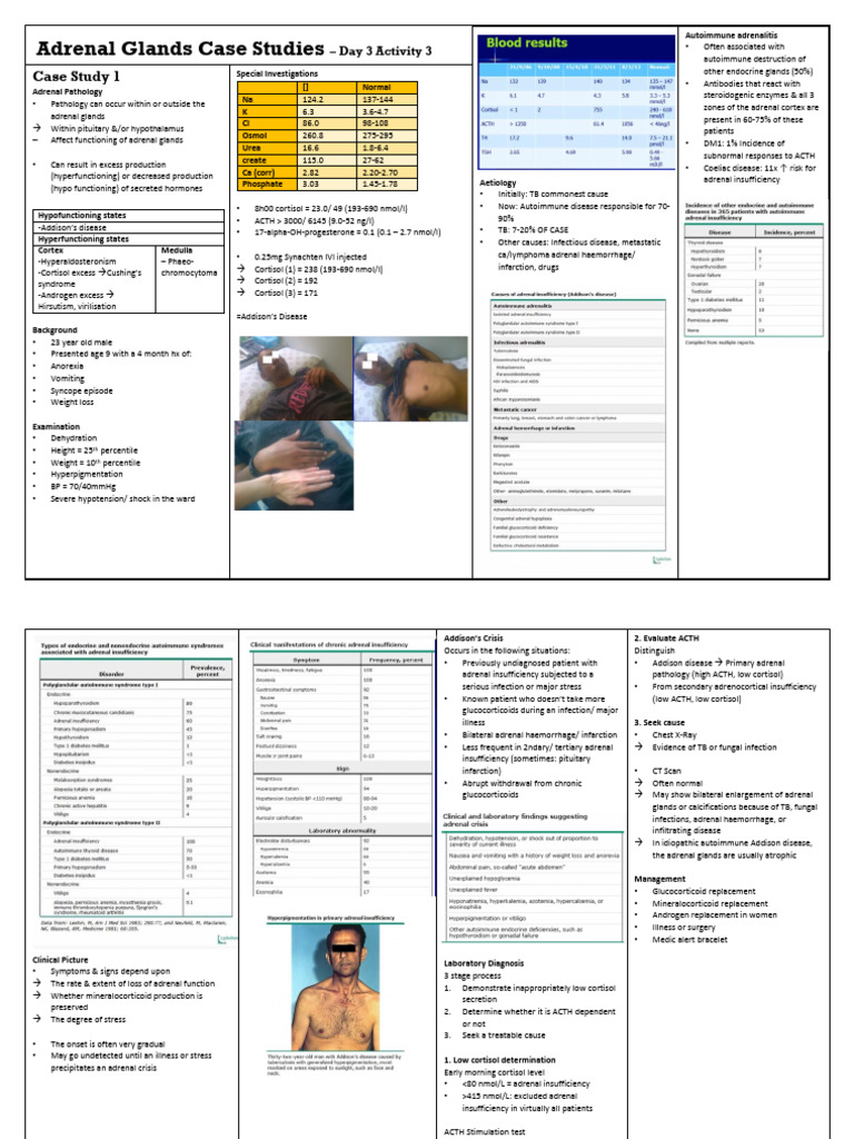 Adrenal Glands Case Studies Overview | PDF | Adrenal Gland | Medical ...