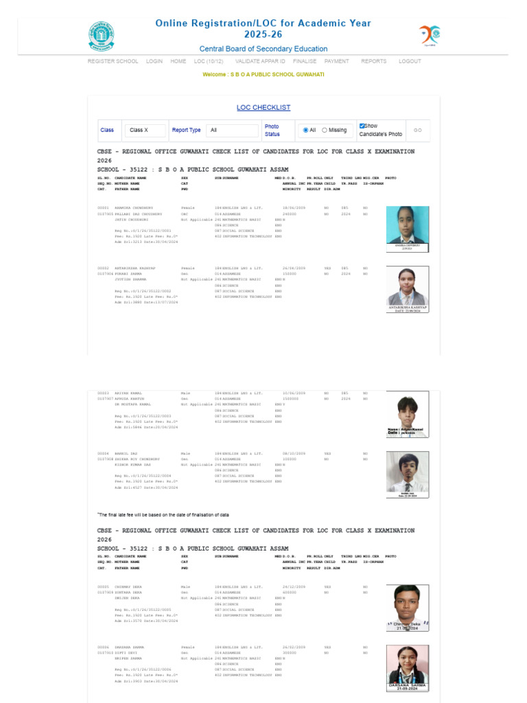 LOC Checklist for Class X Candidates | PDF | Educational Stages ...