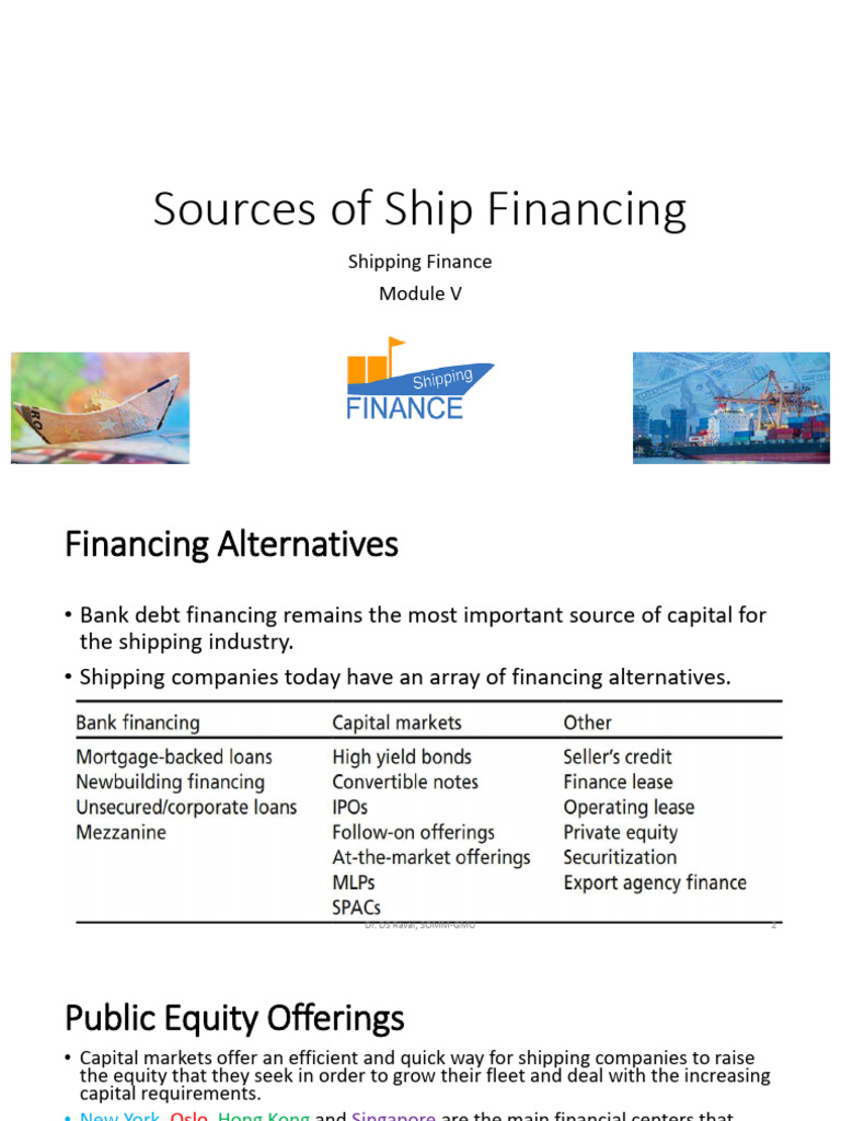 SF 16 Sources of Ship Financing 2 | PDF | Private Equity | Lease