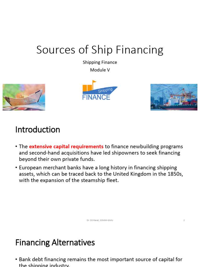 Ship Financing Sources Explained | PDF | Loans | Bonds (Finance)